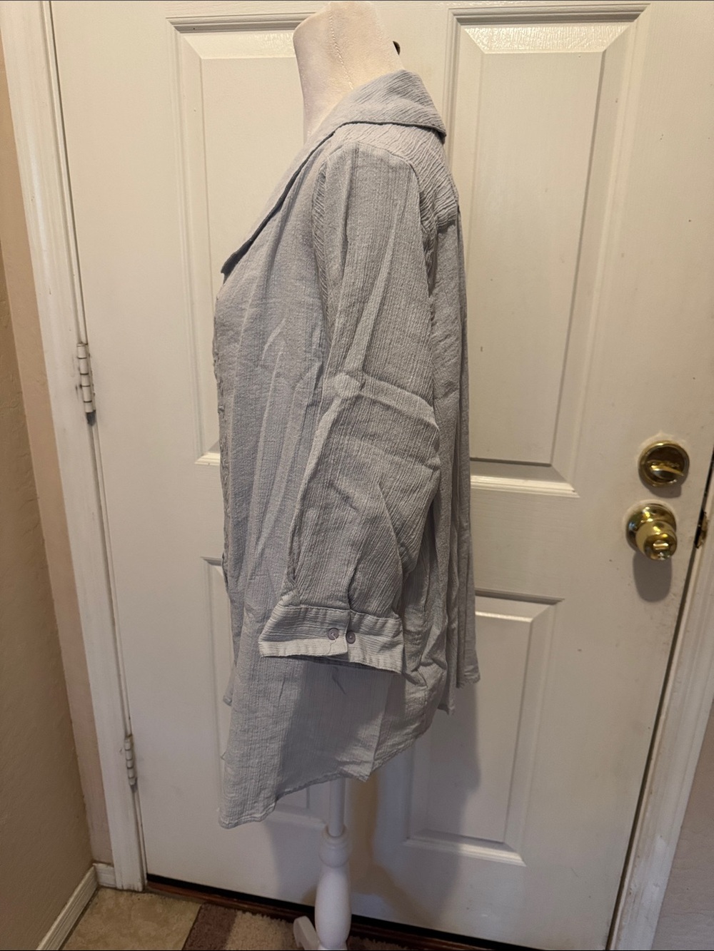 Embroidered Button-Down Tunic - Picture 5 of 9